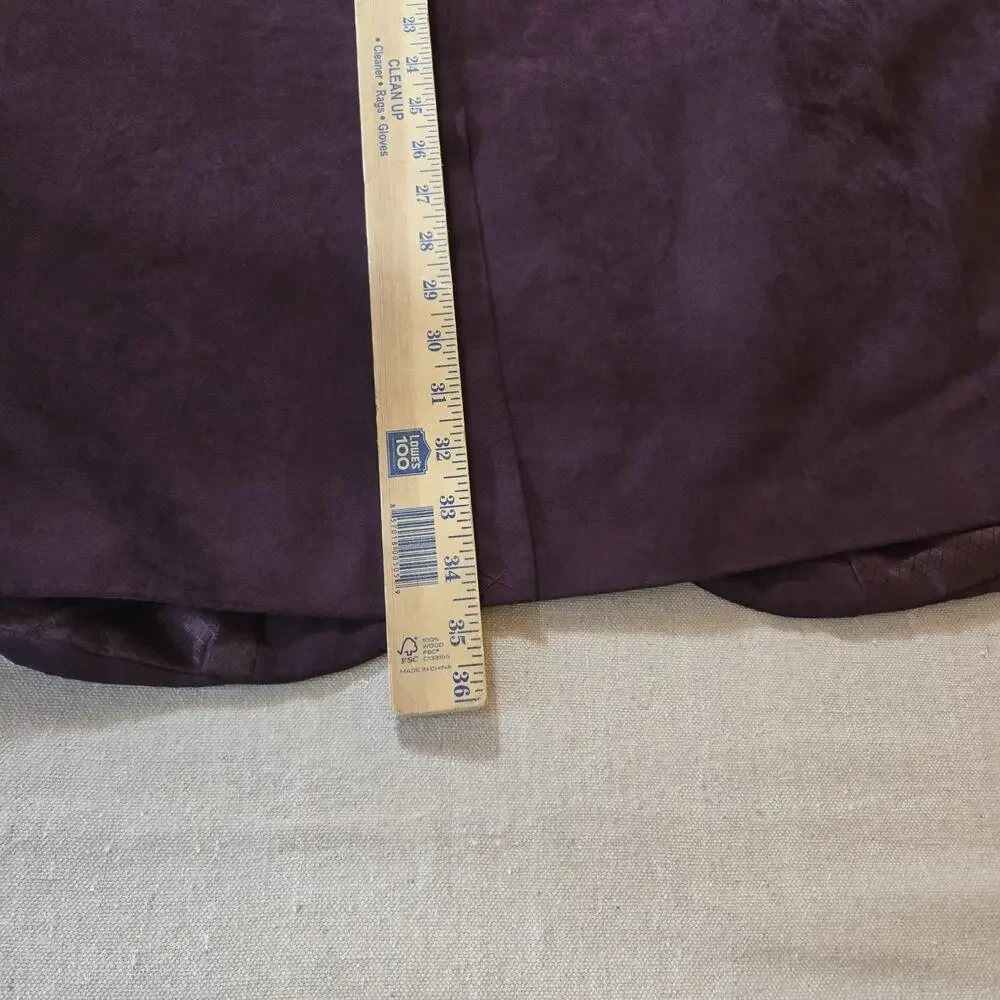 KS Signature Faux Microsuede Blazer Jacket Burgundy Sport Coat Size 50 Tall